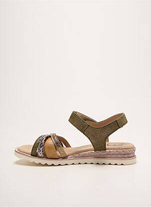 Sandales/nu pieds tissage satiné talon plat jusqu'à 3cm vert GEO-REINO femme