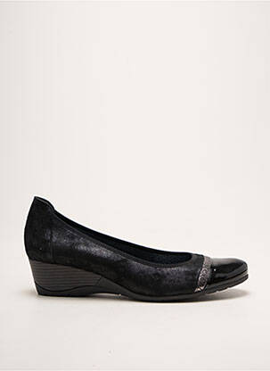 Ballerines tissage satiné talon de 4 à 6cm noir GEO-REINO femme