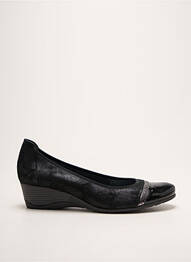 Ballerines tissage satiné talon de 4 à 6cm noir GEO-REINO femme
