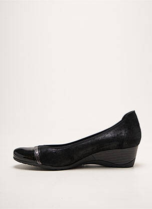 Ballerines tissage satiné talon de 4 à 6cm noir GEO-REINO femme