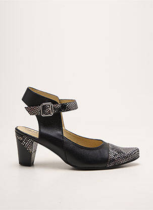 Escarpins tissage satiné talon de 4 à 6cm noir GEO-REINO femme