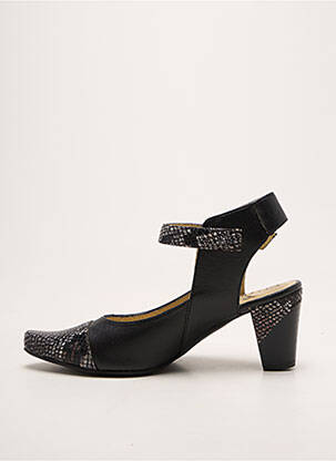 Escarpins tissage satiné talon de 4 à 6cm noir GEO-REINO femme