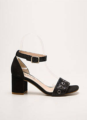 Sandales/nu pieds tissage satiné talon de 4 à 6cm noir REBELLES femme