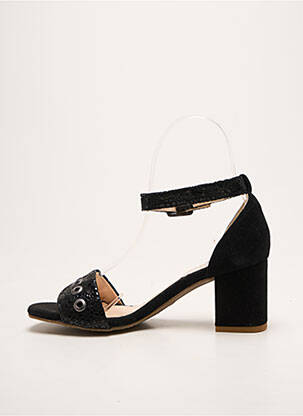 Sandales/nu pieds tissage satiné talon de 4 à 6cm noir REBELLES femme
