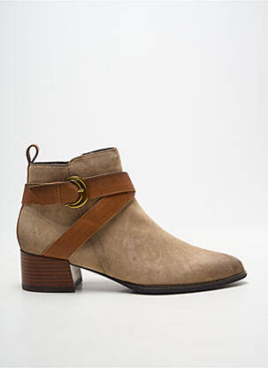 Bottines/boots bout pointu talon de 4 à 6cm beige FUGITIVE BY FRANCESCO ROSSI femme
