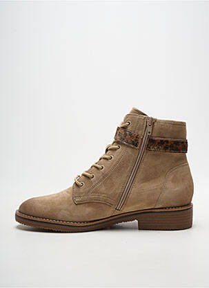 Bottines/boots tissage satiné talon plat jusqu'à 3cm beige FUGITIVE BY FRANCESCO ROSSI femme