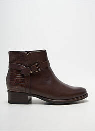 Bottines/boots tissage satiné talon plat jusqu'à 3cm marron TAMARIS femme