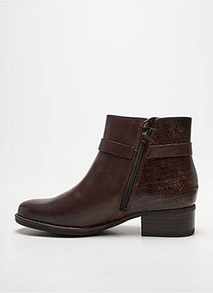Bottines/boots tissage satiné talon plat jusqu'à 3cm marron TAMARIS femme