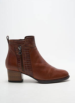 Bottines/boots tissage satiné talon de 4 à 6cm marron TAMARIS femme