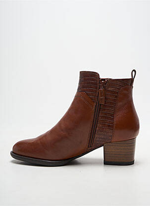 Bottines/boots tissage satiné talon de 4 à 6cm marron TAMARIS femme