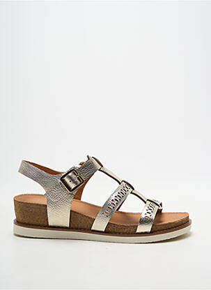 Sandales/nu pieds tissage satiné talon de 4 à 6cm or FUGITIVE BY FRANCESCO ROSSI femme