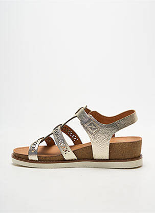 Sandales/nu pieds tissage satiné talon de 4 à 6cm or FUGITIVE BY FRANCESCO ROSSI femme