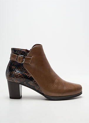 Bottines/boots tissage satiné talon de 4 à 6cm marron KARSTON femme