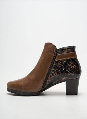 Bottines/boots tissage satiné talon de 4 à 6cm marron KARSTON femme