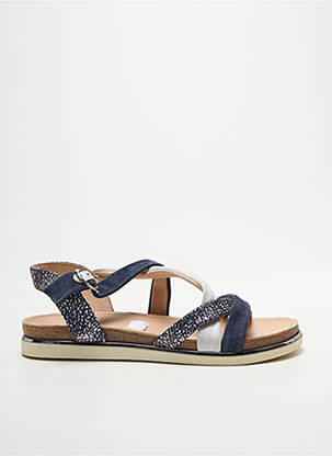 Sandales/nu pieds tissage satiné talon plat jusqu'à 3cm bleu FUGITIVE BY FRANCESCO ROSSI femme