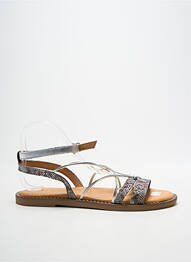 Sandales/nu pieds chiquet talon plat jusqu'à 3cm argent TAMARIS femme