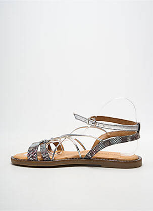 Sandales/nu pieds chiquet talon plat jusqu'à 3cm argent TAMARIS femme