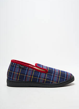 Chaussons/pantoufles bout rond bout rond bleu FARGEOT homme