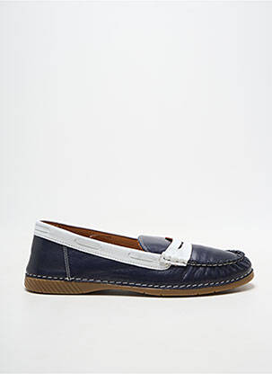 Mocassins tissage satiné talon plat jusqu'à 3cm bleu ALENOA femme