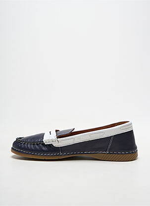 Mocassins tissage satiné talon plat jusqu'à 3cm bleu ALENOA femme