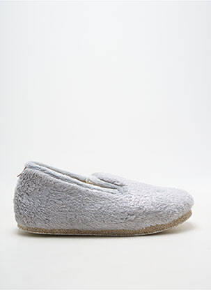 Chaussons/pantoufles tissage satiné talon plat jusqu'à 3cm argent CHAUSSE MOUTON femme