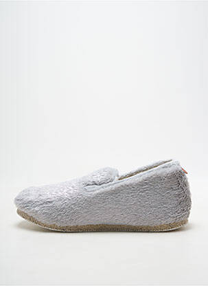 Chaussons/pantoufles tissage satiné talon plat jusqu'à 3cm argent CHAUSSE MOUTON femme