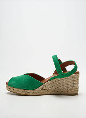 Espadrilles fermeture boucle(s) talon de 7 à 9cm vert LA MAISON DE L'ESPADRILLE femme