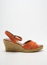 Espadrilles nubuck talon de 4 à 6cm orange LA MAISON DE L'ESPADRILLE femme