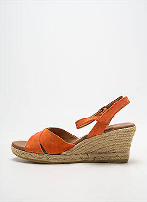 Espadrilles nubuck talon de 4 à 6cm orange LA MAISON DE L'ESPADRILLE femme