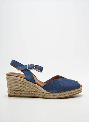 Espadrilles fermeture boucle(s) talon de 7 à 9cm bleu LA MAISON DE L'ESPADRILLE femme