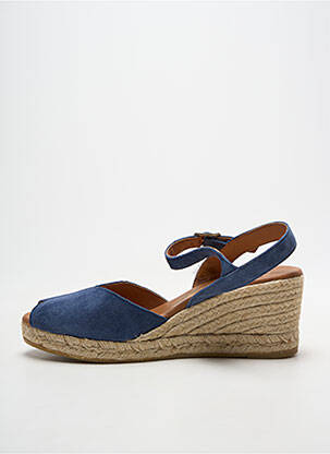 Espadrilles fermeture boucle(s) talon de 7 à 9cm bleu LA MAISON DE L'ESPADRILLE femme