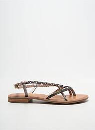 Tongs tissage satiné talon plat jusqu'à 3cm noir LES TROPEZIENNES PAR M.BELARBI femme