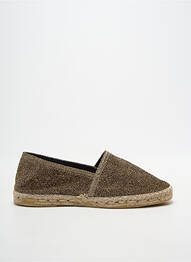 Espadrilles tissage satiné talon plat jusqu'à 3cm or LA MAISON DE L'ESPADRILLE femme