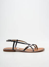 Tongs semelle extérieure cuir talon plat jusqu'à 3cm noir LES TROPEZIENNES PAR M.BELARBI femme