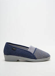 Chaussons/pantoufles bout rond talon plat jusqu'à 3cm bleu FARGEOT femme