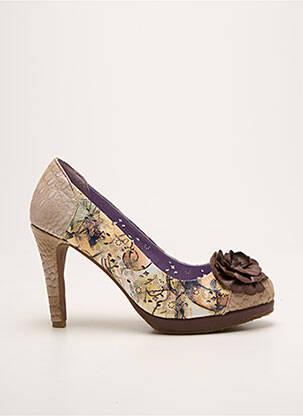 Escarpins type de semelle amortissante talon de 7 à 9cm beige LAURA VITA femme