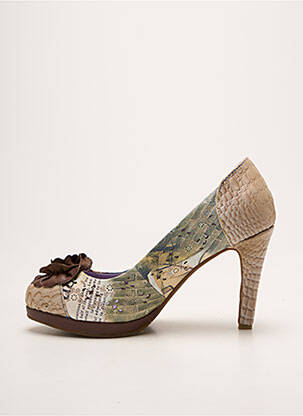 Escarpins type de semelle amortissante talon de 7 à 9cm beige LAURA VITA femme
