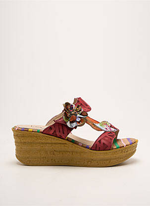 Mules/sabots type de semelle amortissante talon de 7 à 9cm rouge LAURA VITA femme