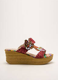 Mules/sabots talon compensé talon de 7 à 9cm rouge LAURA VITA femme