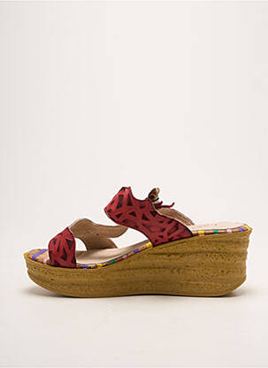 Mules/sabots type de semelle amortissante talon de 7 à 9cm rouge LAURA VITA femme