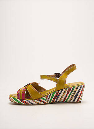 Sandales/nu pieds talon compensé talon de 4 à 6cm vert LAURA VITA femme