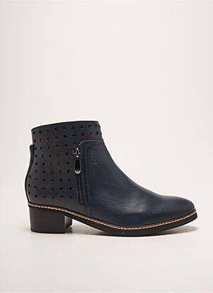 Bottines/boots tissage satiné talon de 4 à 6cm bleu FUGITIVE BY FRANCESCO ROSSI femme