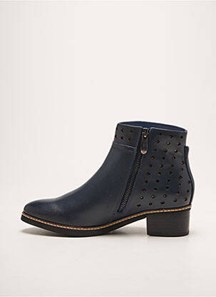Bottines/boots tissage satiné talon de 4 à 6cm bleu FUGITIVE BY FRANCESCO ROSSI femme