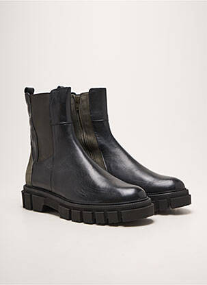 Bottines/boots tissage satiné talon de 4 à 6cm vert SOFTWAVES femme