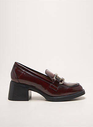 Mocassins matière lisse talon de 4 à 6cm rouge WONDERS femme