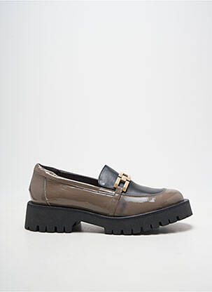 Mocassins matière lisse talon de 4 à 6cm gris SOFTWAVES femme