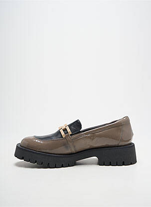 Mocassins matière lisse talon de 4 à 6cm gris SOFTWAVES femme