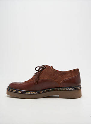Derbies tissage satiné talon plat jusqu'à 3cm marron KICKERS femme