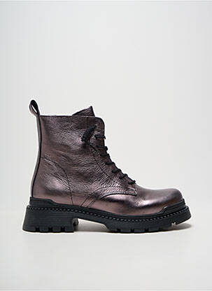 Bottines/boots tissage satiné talon de 4 à 6cm violet COCO ET ABRICOT femme