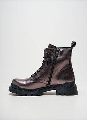 Bottines/boots tissage satiné talon de 4 à 6cm violet COCO ET ABRICOT femme